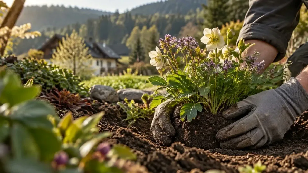 Symbolmotiv: sorgfältiges Pflanzen und Arbeiten im Garten