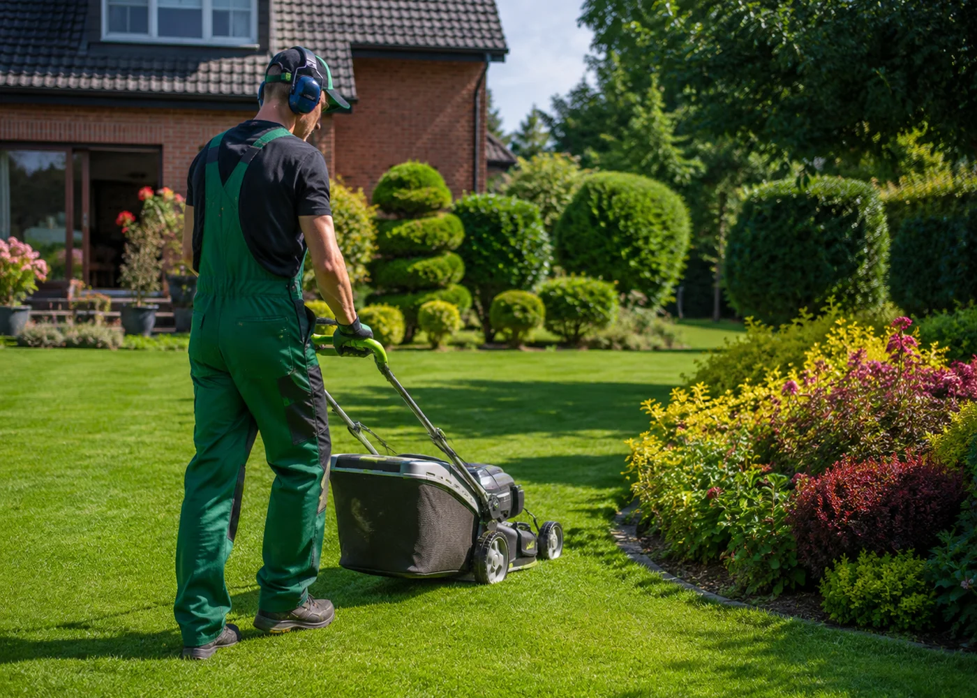 Professionelle Gartenpflege und Gartengestaltung in einem gepflegten Garten